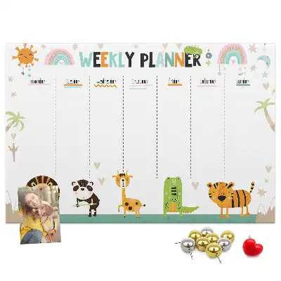Memobord van kurk Weekplanner dieren