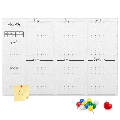 Wekelijkse wandkalender van kurk