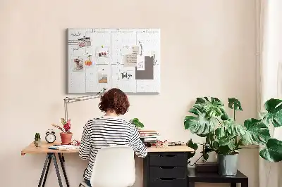 Memobord van kurk Wekelijkse wandkalender