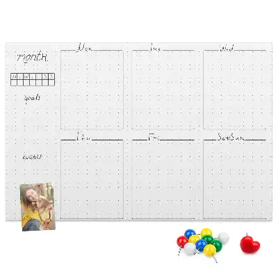 Memobord van kurk Wekelijkse wandkalender