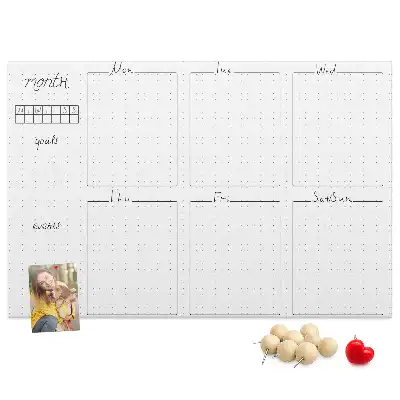 Memobord van kurk Wekelijkse wandkalender