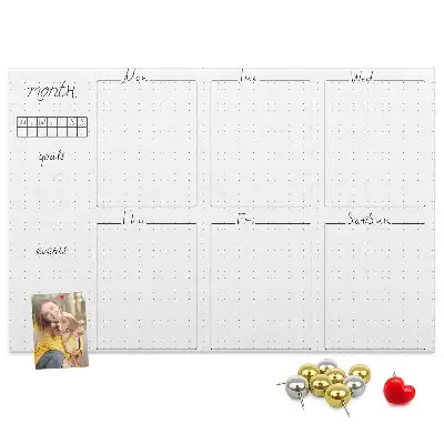 Memobord van kurk Wekelijkse wandkalender