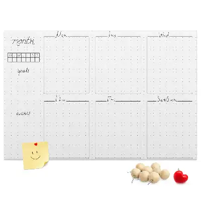 Memobord van kurk Wekelijkse wandkalender