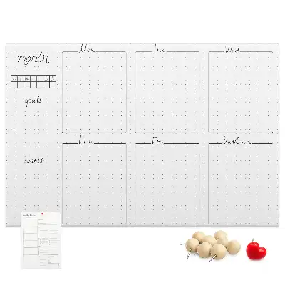 Memobord van kurk Wekelijkse wandkalender