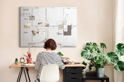 Memobord van kurk Wekelijkse wandkalender