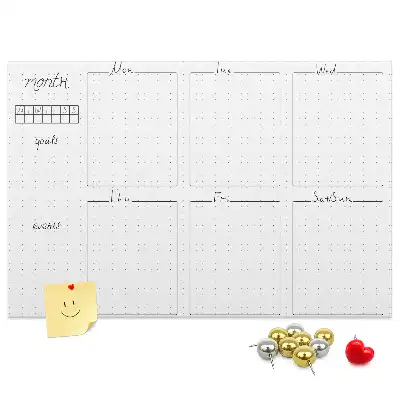 Memobord van kurk Wekelijkse wandkalender