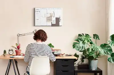 Memobord van kurk Wekelijkse wandkalender