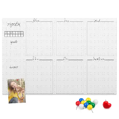 Memobord van kurk Wekelijkse wandkalender