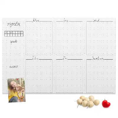 Memobord van kurk Wekelijkse wandkalender