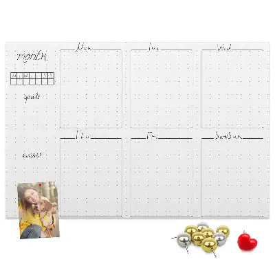 Memobord van kurk Wekelijkse wandkalender