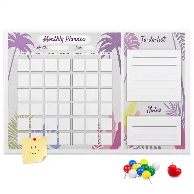 Kurken prikbord met maandplanning
