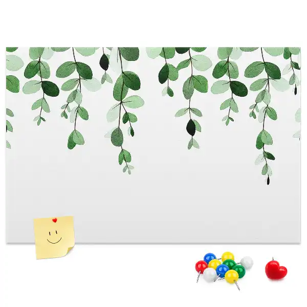 Memobord van kurk Wandcompositie met bladeren