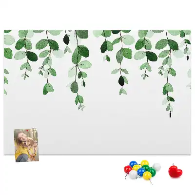 Memobord van kurk Wandcompositie met bladeren