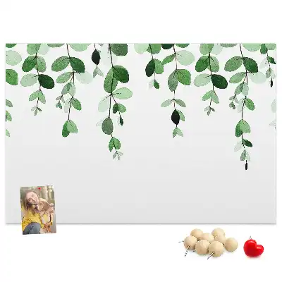 Memobord van kurk Wandcompositie met bladeren