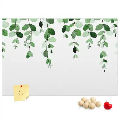 Memobord van kurk Wandcompositie met bladeren