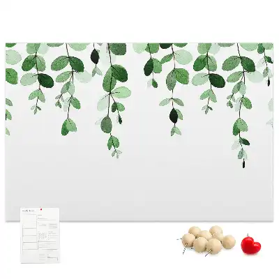 Memobord van kurk Wandcompositie met bladeren