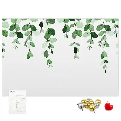 Memobord van kurk Wandcompositie met bladeren