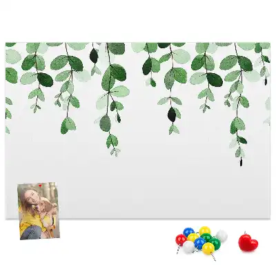 Memobord van kurk Wandcompositie met bladeren