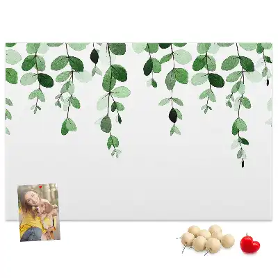 Memobord van kurk Wandcompositie met bladeren