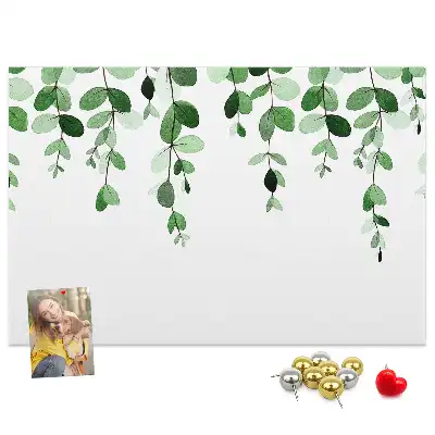 Memobord van kurk Wandcompositie met bladeren