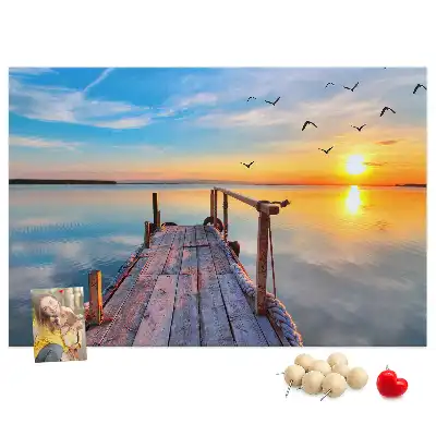 Memobord van kurk Meer steiger