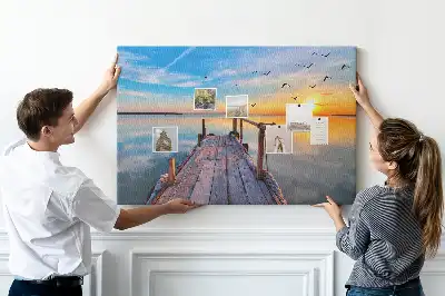 Memobord van kurk Meer steiger