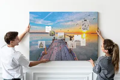 Memobord van kurk Meer steiger