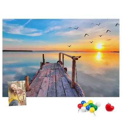 Memobord van kurk Meer steiger