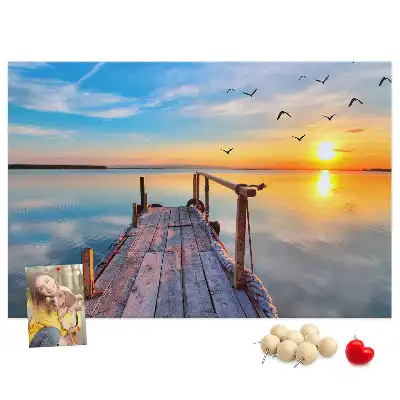 Memobord van kurk Meer steiger