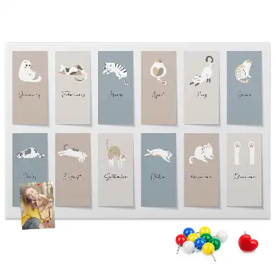 Memobord van kurk Kattenkalender