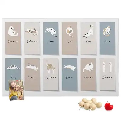 Memobord van kurk Kattenkalender