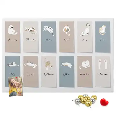 Memobord van kurk Kattenkalender