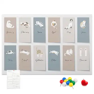 Memobord van kurk Kattenkalender