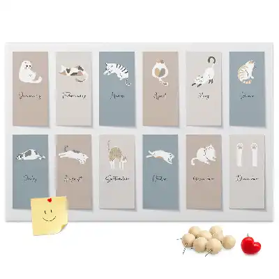 Memobord van kurk Kattenkalender