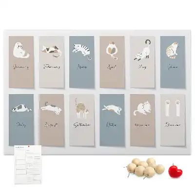 Memobord van kurk Kattenkalender