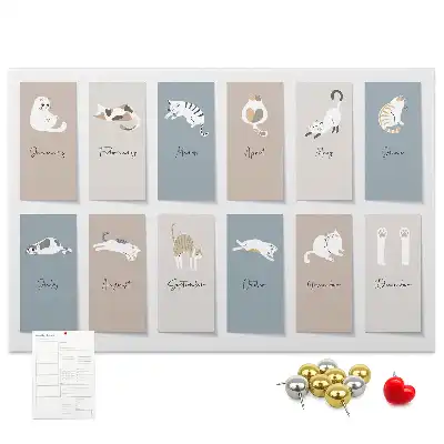 Memobord van kurk Kattenkalender