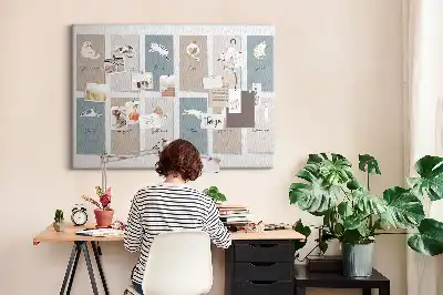 Memobord van kurk Kattenkalender