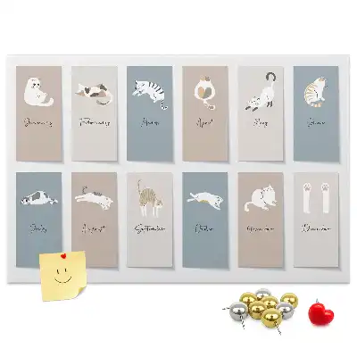 Memobord van kurk Kattenkalender