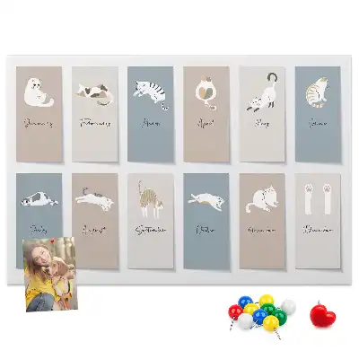 Memobord van kurk Kattenkalender