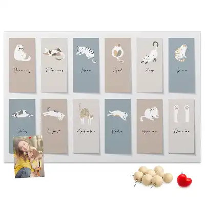 Memobord van kurk Kattenkalender