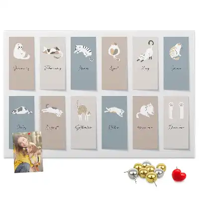 Memobord van kurk Kattenkalender