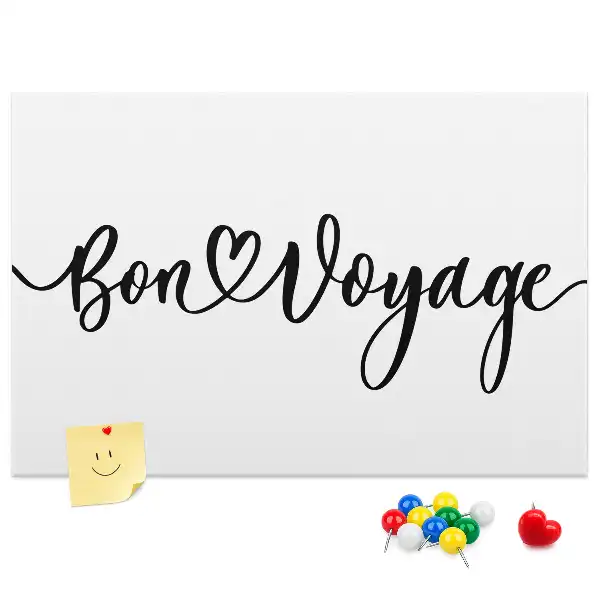 Kurk prikbord Opschrift Bon voyage