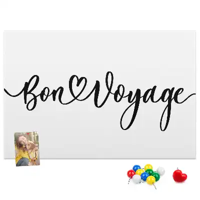 Kurk prikbord Opschrift Bon voyage