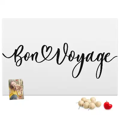 Kurk prikbord Opschrift Bon voyage