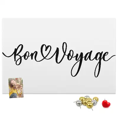 Kurk prikbord Opschrift Bon voyage