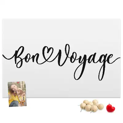 Kurk prikbord Opschrift Bon voyage