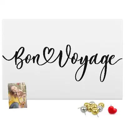 Kurk prikbord Opschrift Bon voyage