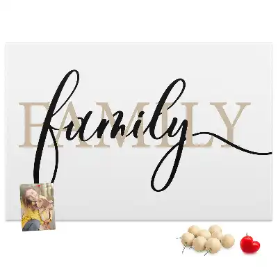 Memobord van kurk Woord "family" dierbaren