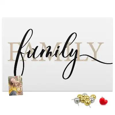 Memobord van kurk Woord "family" dierbaren
