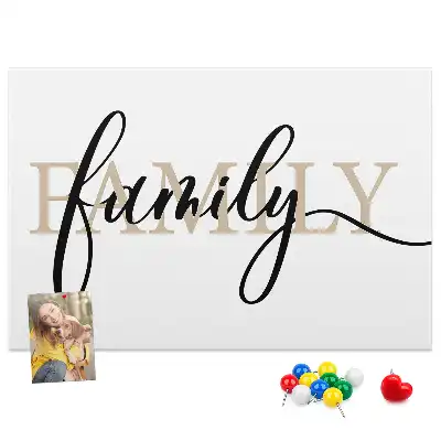 Memobord van kurk Woord "family" dierbaren